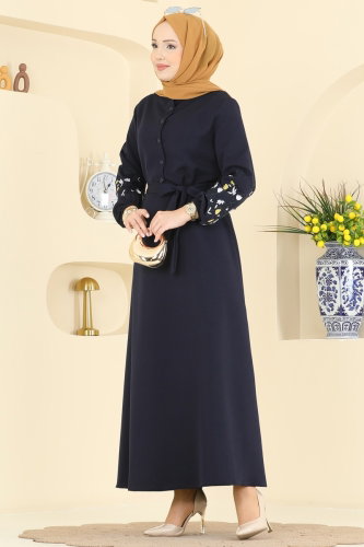 P.L. - Dress PL9220 Navy Blue