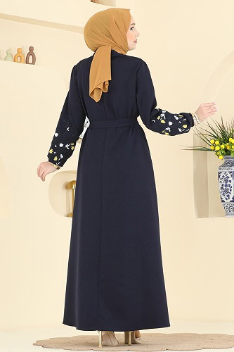 moda selvim الفستان كحلي PL9220 - Thumbnail