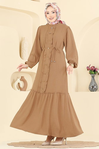 moda selvim الفستان لاتيه PL9225 - Thumbnail