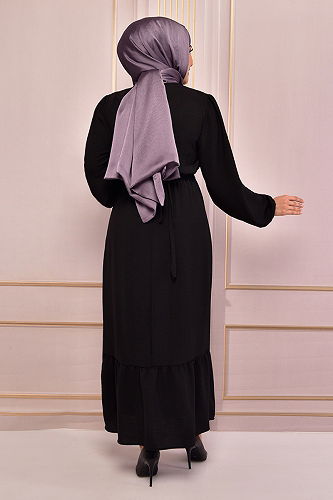 moda selvim DRESS TBT12052-M Black - Thumbnail