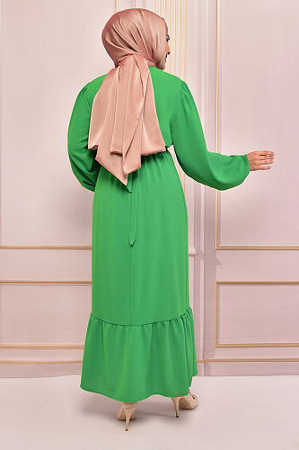 moda selvim DRESS TBT12052-M Green - Thumbnail