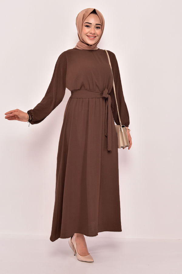 Modaselvim NET 20%+20% DISCOUNT IN THE CARD DRESS TBT12252-M Coffee