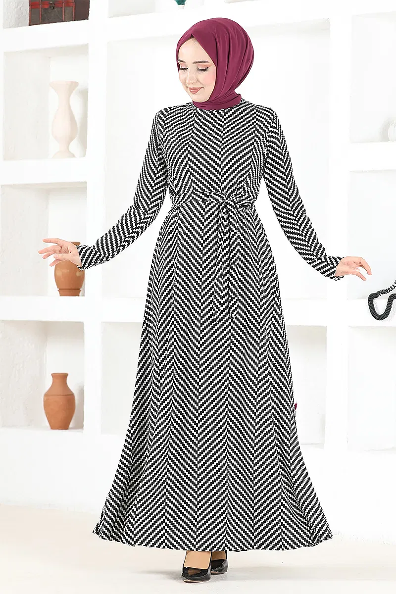 moda selvim الفستان أبيض VTN922-M - Thumbnail