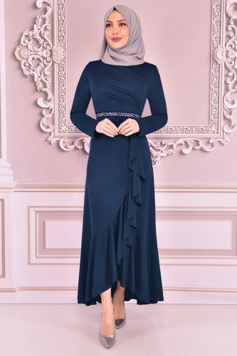 MRV K.B.R. - Dress with Flared Skirt KBR5078-M Indigo