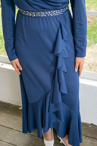 moda selvim Dress with Flared Skirt KBR5078-M Petrol - Thumbnail