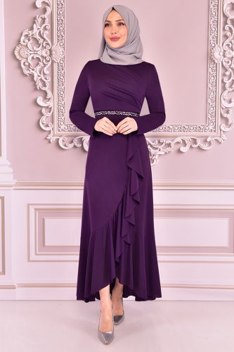 MRV K.B.R. - Dress with Flared Skirt KBR5078-M Purple