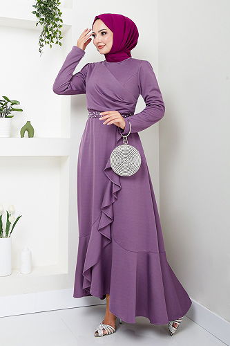 moda selvim الفستان4445KTR927-M ليلى - Thumbnail