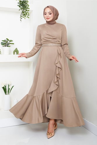 MRV K.T.R. - Dress with Stone Detailed Belt 4445KTR927-M Vision