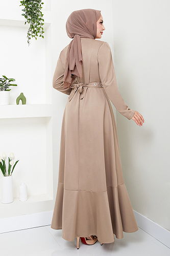 moda selvim الفستان4445KTR927-M الرؤية - Thumbnail