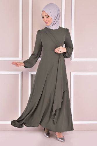 MRV A.S.M. - Dress with Stone Embroidered Waist ASM2507-M Khaki