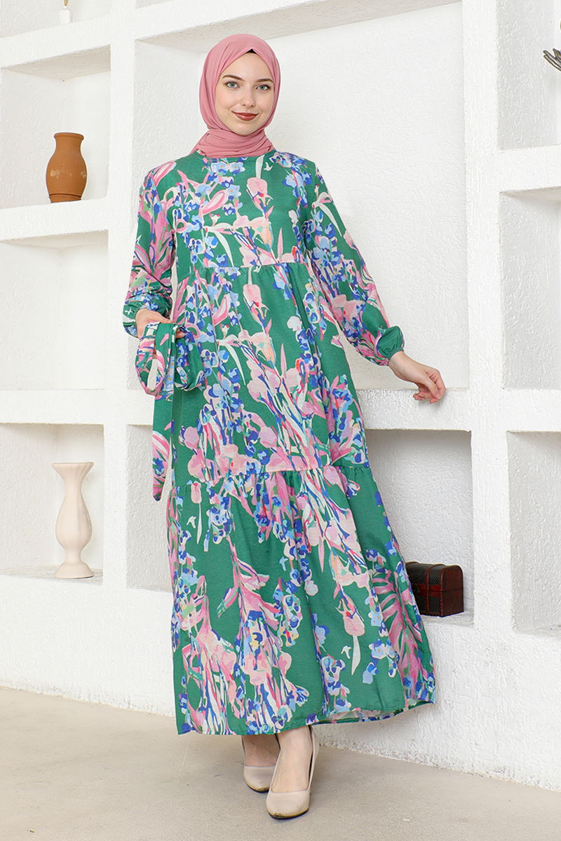 Dress ZNK4663-M Green - Moda Selvim