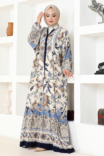 moda selvim DRESS ZNN4086-M Navy Blue - Thumbnail