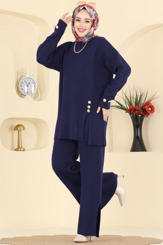 M.T. - Düğme Aksesuarlı Triko Takım 1336MT581 Laci