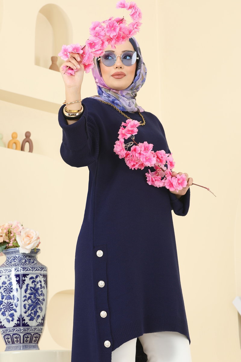 Düğme Detay Yırtmaçlı Tunik 2716AYD574 Laci