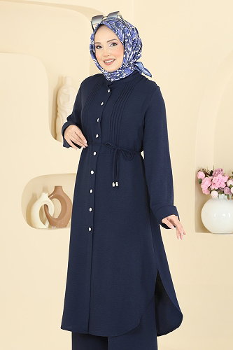 moda selvim Düğme Detaylı 2li Takım PL9204 Laci - Thumbnail