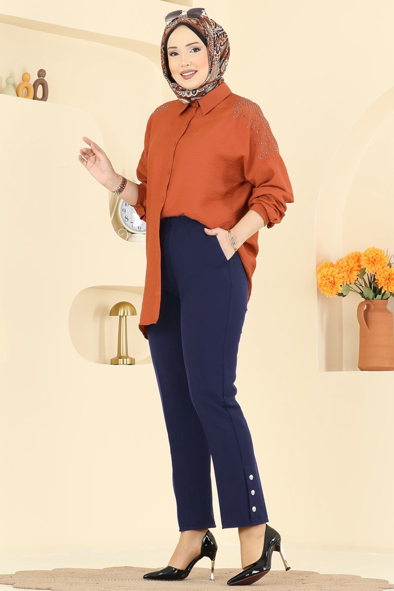 Düğme Detaylı Dabıl Pantolon 0652ERK1158 Laci