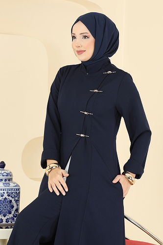 moda selvim Düğme Detaylı Dabıl Takım 2758SL432 Laci - Thumbnail