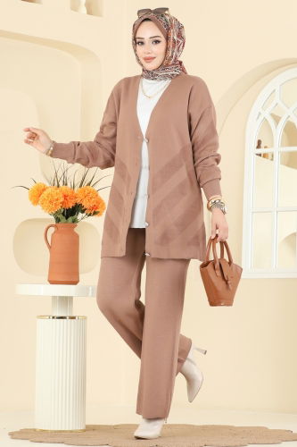 M.T. - Düğme Detaylı Triko Takım 1314MT581 Vizyon