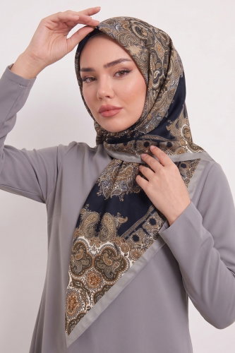 A.F.V. - Ebru Desen Eşarp Serisi 216AFV475 Gri