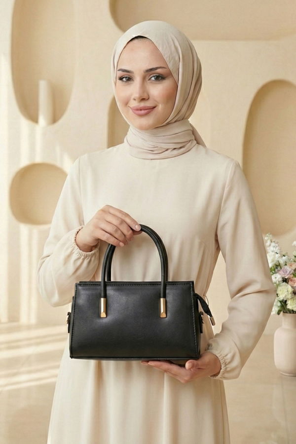 Modaselvim ÇANTA/CÜZDAN El Ve Omuz Askılı Çanta 100MERK1193 Siyah