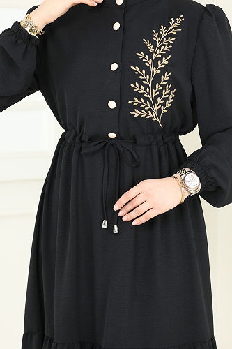 moda selvim Dress PL9069 Black - Thumbnail