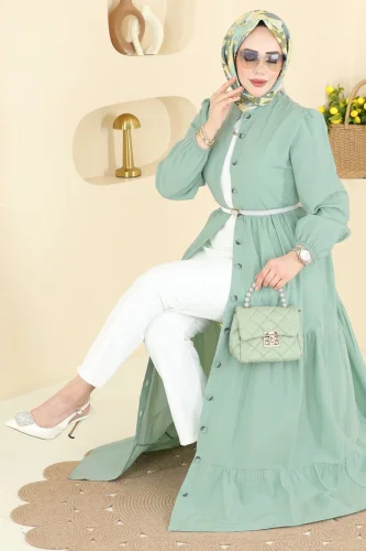 K.T.R. - Eteği Büzgü Detaylı Elbise 3084KTR750 Mint