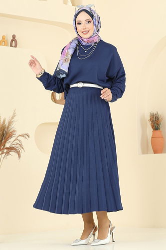 moda selvim Eteği Piliseli Dabıl Takım 2065ERK1158 Laci - Thumbnail