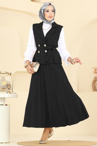 M.P. - Eteği Piliseli Üçlü Takım 6450MP806 Siyah