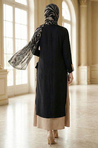 moda selvim Etekli Aerobin 2 li Takım 2811SL432 Siyah&Koyu Vizyon - Thumbnail