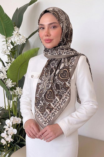 moda selvim Etnik Desen Soft Eşarp 219MDI1081 Vizyon - Thumbnail