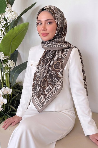 moda selvim Etnik Desen Soft Eşarp 219MDI1081 Vizyon - Thumbnail