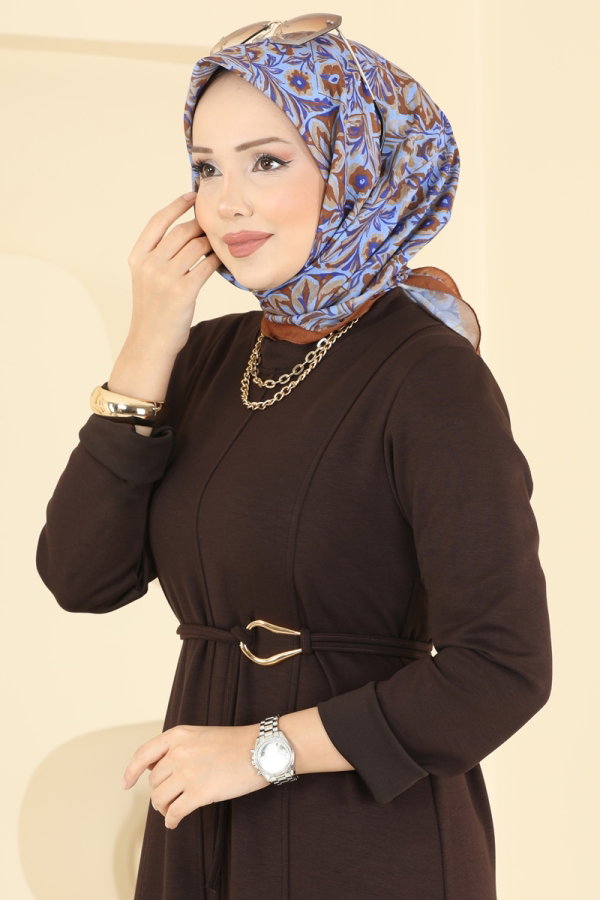 Modaselvim Eşarp Etnik Desen Soft Eşarp Serisi 505ERB1087 Taba