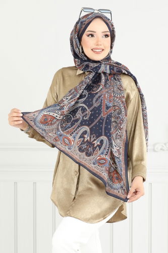 moda selvim Etnik Desen Soft Şal Serisi 701ART1138 Laci - Thumbnail