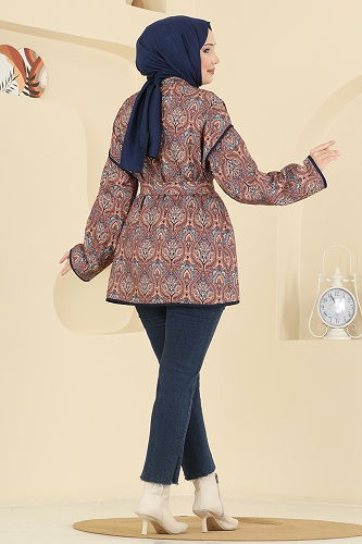 moda selvim Etnik Desenli Kapitone Kap 21186MPR1163 Vizyon - Thumbnail