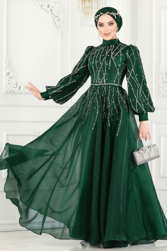 moda selvim Evenig Wear 2314MDY868 Emerald - Thumbnail