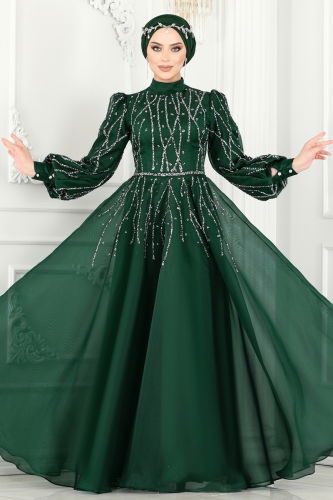 moda selvim Evenig Wear 2314MDY868 Emerald - Thumbnail