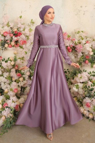 moda selvim Evenig Wear 3000LPN858 Lilac - Thumbnail