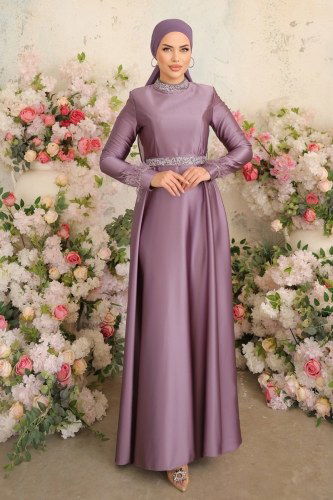 moda selvim Evenig Wear 3000LPN858 Lilac - Thumbnail