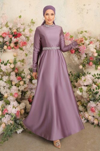 moda selvim Evenig Wear 3000LPN858 Lilac - Thumbnail