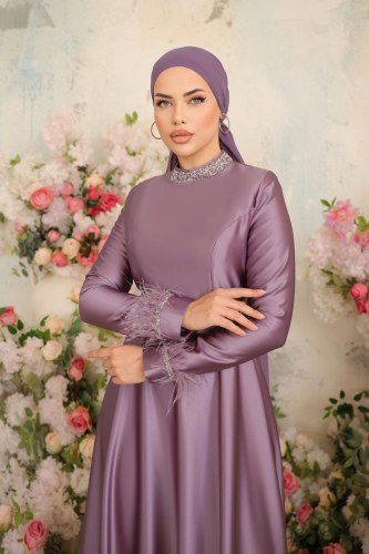 moda selvim Evenig Wear 3000LPN858 Lilac - Thumbnail