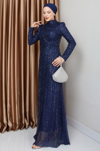 M.H.R. - Evening Dress 0677MHR1107 Navy Blue