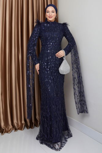 M.H.R. - Evening Dress 1010MHR1107 Navy Blue
