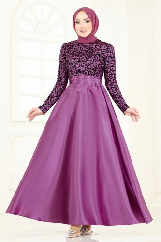 A.S.M.K. - Evening Dress 1042ASMK1074 Damson