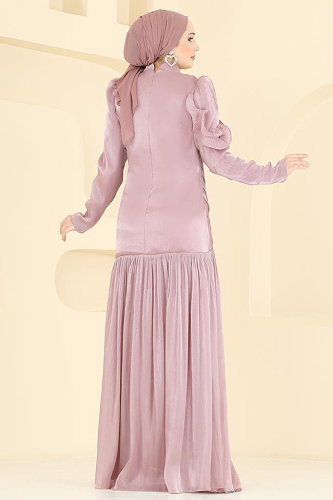 moda selvim Evening Dress 157D170 Powder - Thumbnail
