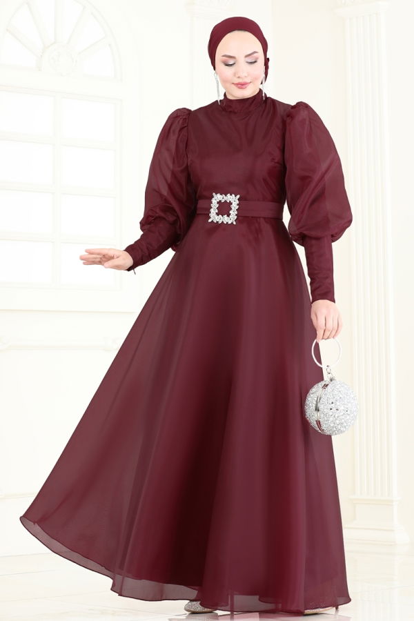 Evening Dress 2003LPN858 Burgundy - 1