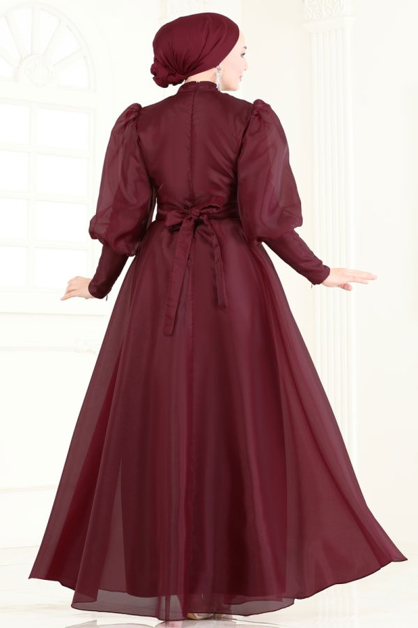 Evening Dress 2003LPN858 Burgundy - 5