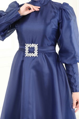 Evening Dress 2003LPN858 Navy Blue - 5