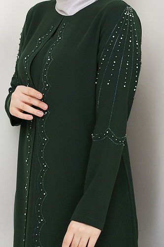 moda selvim Evening Dress 2009OZT1013 Khaki - Thumbnail