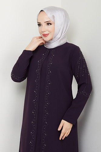 moda selvim فستان سهرة أرجواني 2009OZT1013 - Thumbnail