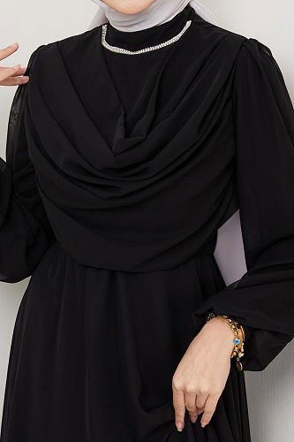 moda selvim Evening Dress 2010LPN858 Black - Thumbnail